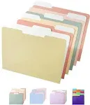 Mr. Pen File Folders 18 Pack Vintage Colors 1/3-Cut Tab Letter Size Colored