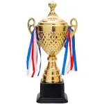 Juvale Large Gold Trophy Cup for Sports Championships, Tournaments, Award Competitions, Spelling Bee (15.2 x7.5 x 4.75 in)