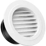 HG Power 6 inch Round Air Vent ABS Louver Grille Cover White Soffit Vent with Built-in Fly Screen Mesh for Bathroom Office Ki