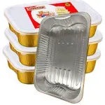 SuiXinCook Gold Aluminum Foil Pan with Lids Heavy Duty 9"13"(10pack+10lids), Double Thickening, Disposable Aluminum Cake Pans