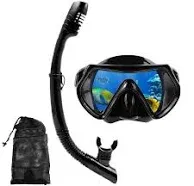 DIPUKI Snorkel Mask Snorkeling Set for Adults and Youth, Diving Mask and Full Dry Snorkel Swim Googles Is Suitable for Snorkeling, Dive