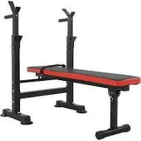 Adjustable Weight Bench with Barbell Rack,Bench Press Folding Multi-Function Wor