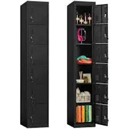 INTERGREAT Metal Locker for Office Storage Locker Employees Locker for School Gym Lockers Corridor Locker 6 Tier