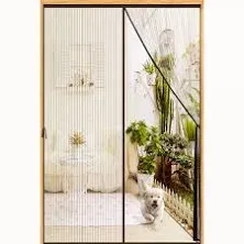 Magnetic Screen Door Mesh-Fit Fit door size 36*82inch, Polyester-Blac<wbr/>k 