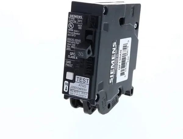 SIEMENS QF130AN Single Pole QPF2N GFCI Ground Fault Circuit Breaker