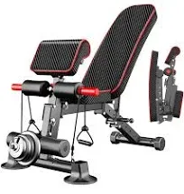 Adjustable Weight Bench,Utility Workout Bench Foldable Incline Decline Black