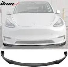 Fits 20-24 Tesla Model Y Front Bumper Lip Spoiler Carbon Fiber IKON Style