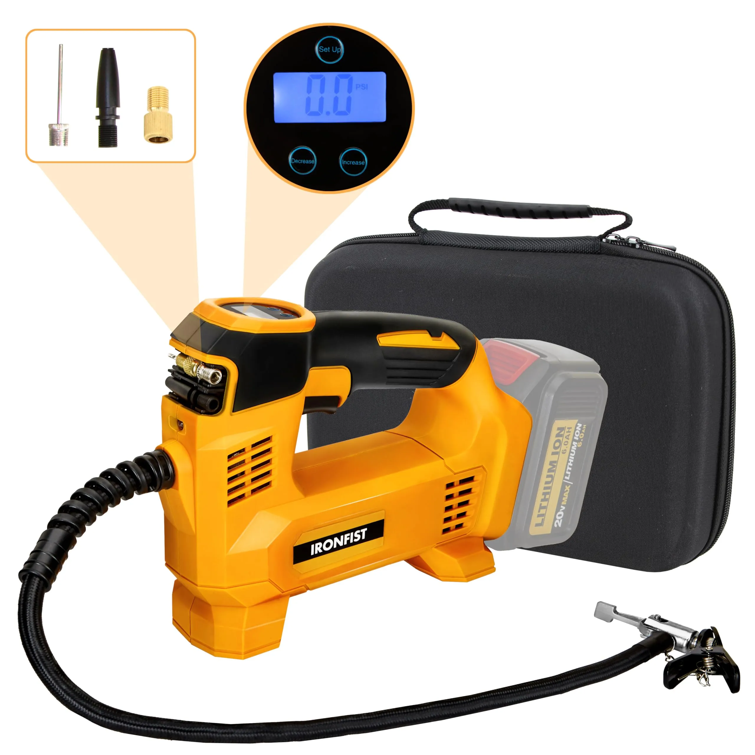 Tire Inflator for DEWALT Battery Portable Air Compressor for Car, Bicycle, Ball,