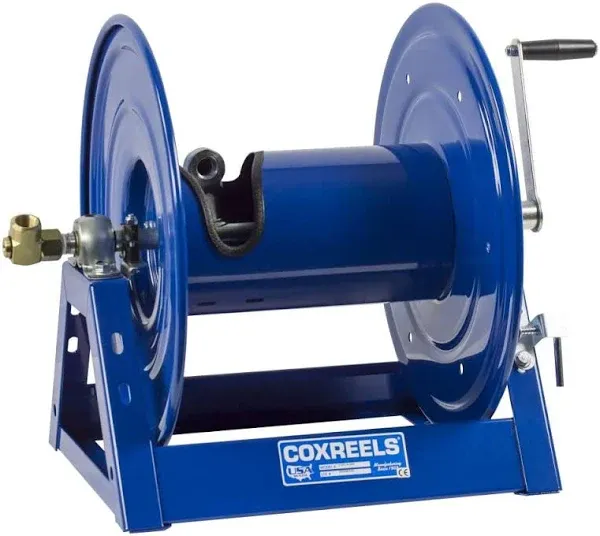 1125-6-50-E : Coxreels 1125-6-50-E  Electric 12V DC 1/3HP Motor Rewind Hose Reel, 1" ID, 50' capacity, NO HOSE, 3000psi