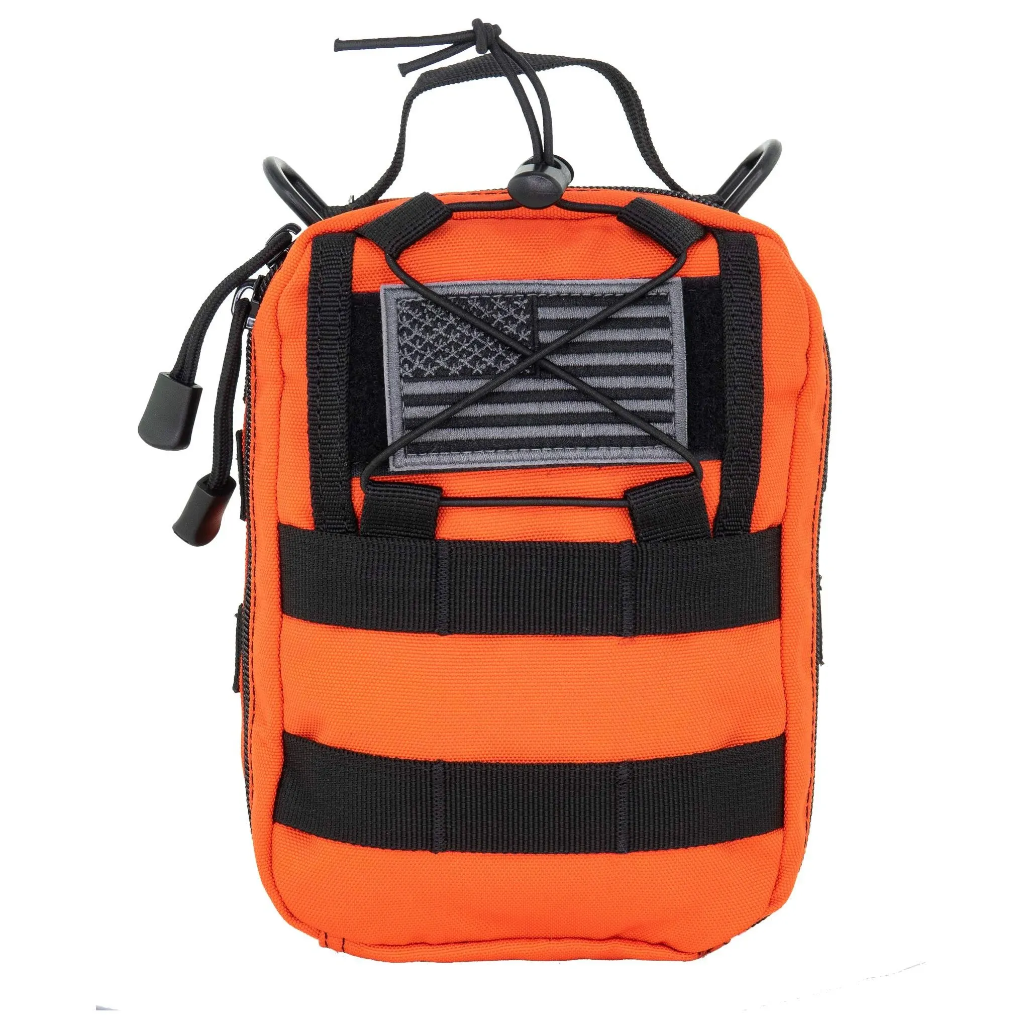 LINE2design Molle Pouch, Emergency Medical, Trauma Bag, Gunshot Bag for First Aid (IFAK), Utility Pouch, Includes USA Patch - Orange