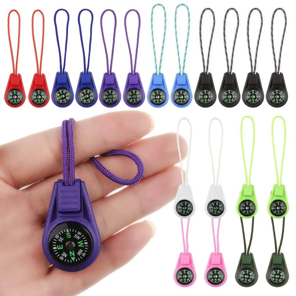 LongSLong Mini Compass For Kids Compass KeychainButton Compass Bulk KitParacord Hiking Survival Small CompassesKids Scout Compass