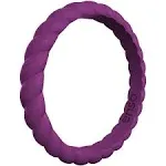 Enso Rings Braided Stackables Series Silicone Ring - Plum