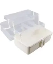 Art Supply Box Sewing Box 3 Layers Craft 3-Layer Organizer Box, White