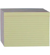 Amazon Basics Ruled Color Index Cards, 4" x 6", 300 Count, Assorted colors