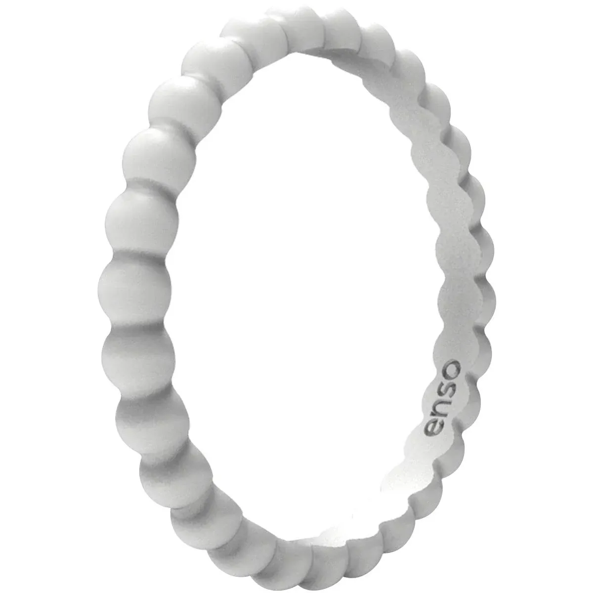 Enso Rings Beaded Stackables Series Silicone Ring - Misty Grey - 5