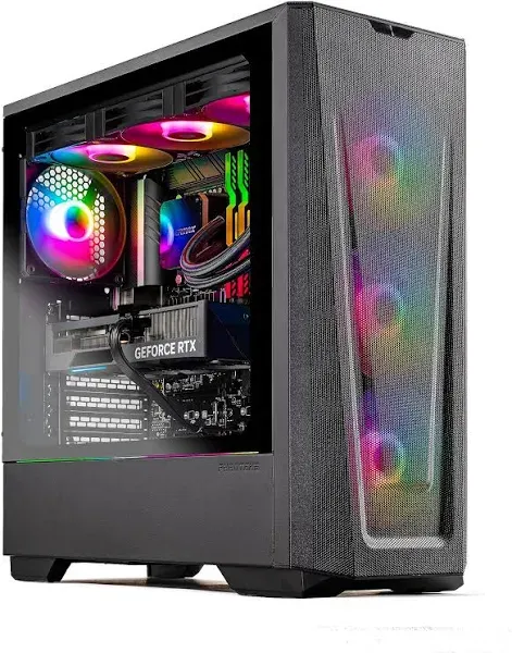 Skytech Eclipse Lite Gaming PC, Ryzen 5 7600X 4.7 GHz, RTX 4060 Ti, 1TB NVME, 32GB DDR5 RAM RGB, 600W GOLD PSU Wi-Fi, Win 11 Home, RGB Keyboard and RGB Mouse Included