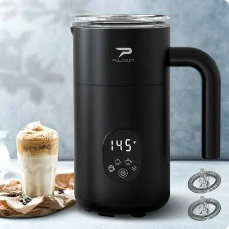 Electric Milk Frother and Steamer - 11.8oz/350ml Hot and Cold Foam Maker - 4-in-1 Automatic Coffee Frother with Two Whisks - Perfect for Hot Chocolate, Lattes, Cappuccinos, and Macchiatos