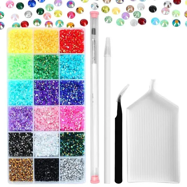 36000Pcs 3mm Jelly Rhinestones Kit- Resin Mixed Color Rhinestones for A3 3MM