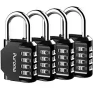 Puroma Combination Lock 4 Digit Locker Lock Outdoor Waterproof Padlock for School Gym Locker