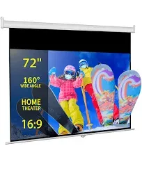 Projector Screen Pull Down 72inch Upgrade Manual Projection Screen 16:9 Wall ...