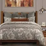 HiEnd Accents Carmen Kilim Duvet Cover Set, 3 Piece, Taupe, Super King