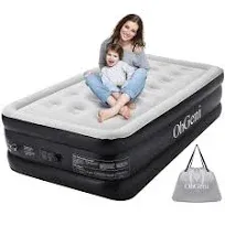 OhGeni Air Mattress Queen with Built-in Pump for Guest, 18" Tall Colchon Inflable Camping Blow Up Air Bed with Carrying Bag