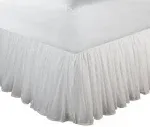 Cotton Voile Dust Ruffle, 18-inch L, White