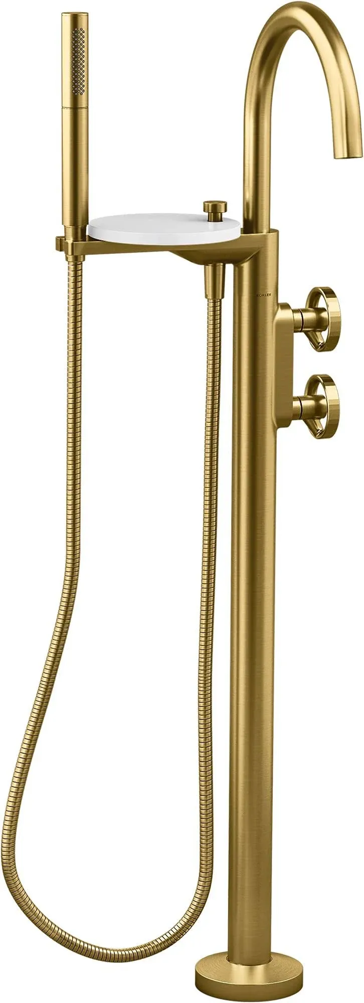 Kohler K-T77984-9-2MB Vibrant Brushed Moderne Brass Components Floor-Mount Bath Filler Trim