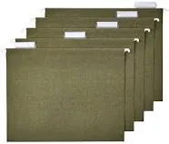 Hanging File Folders,Letter Size, Standard Green, 1/5-Cut Tabs, 75 Count per Box