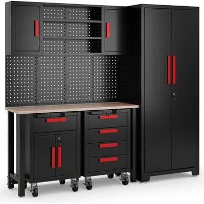 Costway 6 Pieces Garage Cabinets and Storage System Set