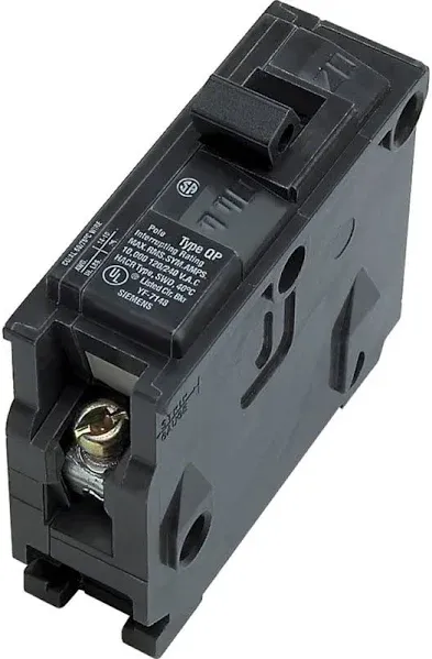 SIEMENS 15A 1P CIRCUIT BREAKER Q115 120/240V 60Hz 10kA TYPE QP