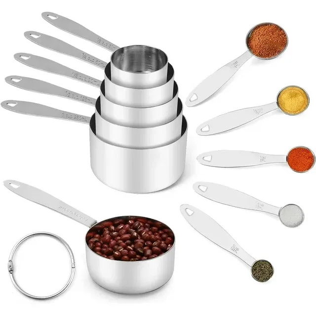 Joyhill 10 Piece Stainless Steel Measuring Cups and Spoons Set