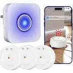 WiFi Water Leak Detector, Water Alarm with 110db Adjustable, 492ft Transmission Water Leak Sensor for Home, Laundry, Kitchen, Basement,3 Water Detectors & 1 Base Station(2.4GHz Wi-Fi only)