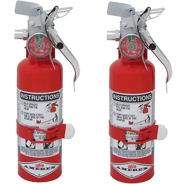 Amerex A384T, 1.4lb Halotron I Class B C Fire Extinguisher - 2 Pack