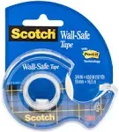 Scotch Wall-Safe Tape, 1 Rolls Sticks Securely, Removes Cleanly, Invisible, Designed for Displaying, Photo Safe, 3/4 in x 650 in (183)