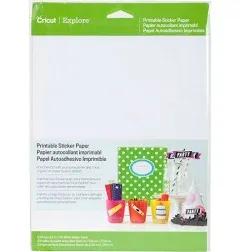 Cricut Printable Sticker Paper 8.5&#034; x 11&#034; White 12 pk. Explore New 