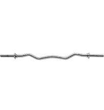 Marcy Threaded Chrome Steel Curl Bar with Collars for All Standard Plates Free W