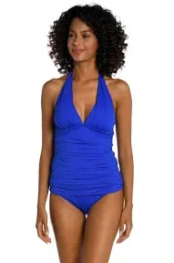 La Blanca Women's Island Goddess Halter Tankini Top