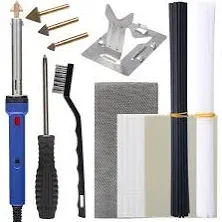 WEP 960-IV Plastic Welder Kit with Power Switch, accessories include 3 Copper Tips, 40 Plastic Rods, 5 Sandpapers, Steel Mesh for Car Bumper, Dashboard, Plastic Fuel Tank Repair