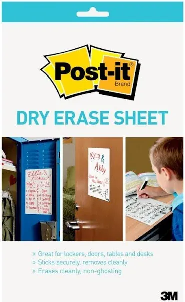 Dry Erase Sheets Laminate Film Surface 7&#034; x 11.3&#034; White 3/Pack DEFSHEETS3PK