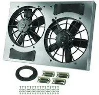 Derale Powerpack - High Output Dual 11&#034; Electric RAD Fan/Aluminum Shroud Kit