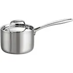 Cook N Home 02679 Tri-Ply Clad Stainless Steel Sauce Pan with Lid, 2 Quart, Silver