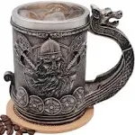 Medieval Viking Mug Beer Stein Tankard,Stainl<wbr/>ess Steel Drinking Tankard Mug C...