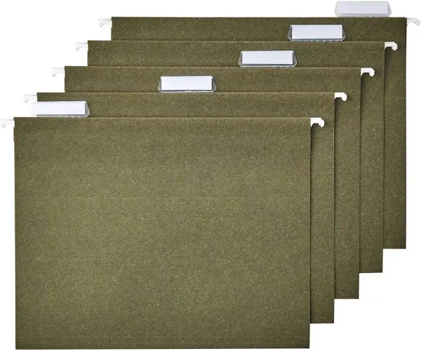 Amazon Basics Hanging File Folders, Letter Size, 75 Pack, Standard Green 