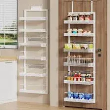 6-Tier Over the Door Pantry Organizer Large Capacity Over the Door Spice Rack...