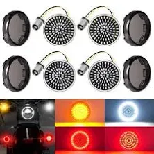 Benlari 1157 Led Turn Signals Front Rear 81 Led Lights Super Bright Bulbs Lens Covers Kit 1986-2024 Compatible for Harley Davidson Touring Dyna