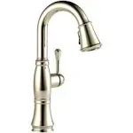 Delta Cassidy : Single Handle Pulldown Bar/Prep Faucet - Lumicoat Polished Nickel 9997-DST