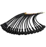 10 Pairs 3 Core 3Pin Black Pigtail Waterproof Ray Wu Connector for LED Smart Pix