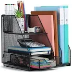 Desk Organizer, File Organizer for Desk Desk Organizer with Pen Holder Black