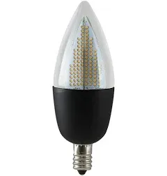 Euri Lighting Flickering Flame Bulb, ECA9.5-2120fc, LED CA9.5 Candelabra, E12, 1W (6W Equal), Warm White 1800K, Non-Dim, 80lm, 120° Angle, White Housing, UL Listed, One Count